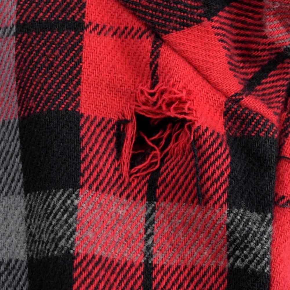 Private Property Men's XL Red Black Buffalo Plaid Flannel Shirt Vintage 80s USA - Picture 12 of 14